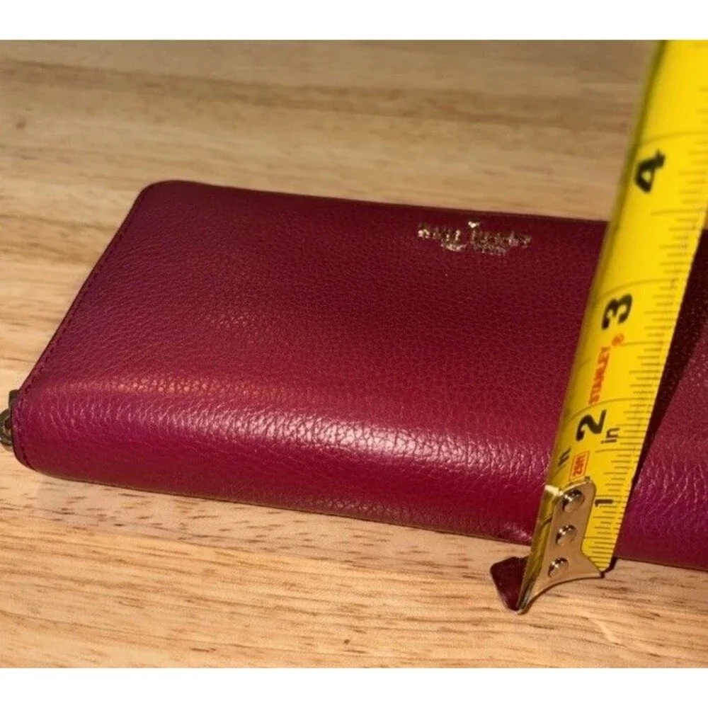 Kate Spade Lena Large Continental Wallet Pebble Leather Cherrywood
